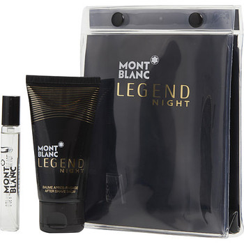 Mont Blanc Legend Night by Mont Blanc Eau De Parfum Spray .25 oz & Aftershave Balm 1.7 oz