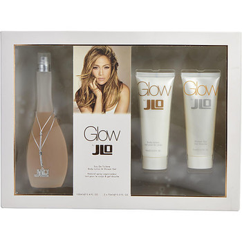 Glow by Jennifer Lopez Eau De Toilette Spray 3.4 oz & Body Lotion 2.5 oz & Shower Gel 2.5 oz