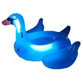 Swimline Giant Inflatable Transparent LED Light-up Ride-on Swan Pool Float product image at NuMercy