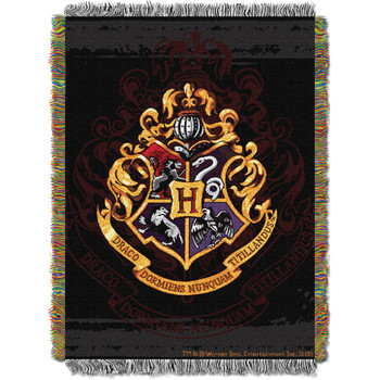 Harry Potter Hogwarts Metallic Woven Tapestry Throw