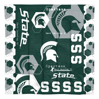 Michigan State Spartans 'Hexagon' Full/Queen Comforter & Sham Set