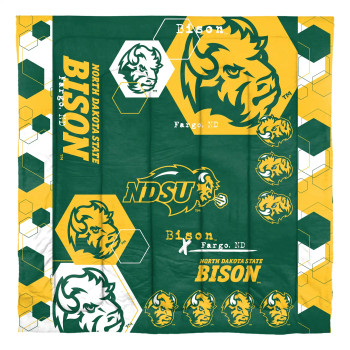 North Dakota State Bison 'Hexagon' Full/Queen Comforter & Sham Set