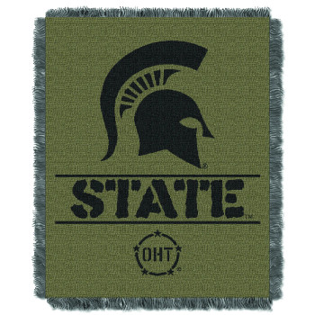 Michigan State Spartans OHT Rank Woven Jacquard Throw Blanket