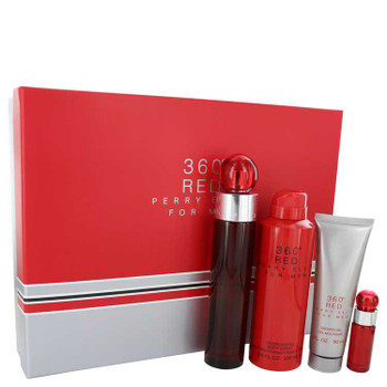 Perry Ellis 360 Red by Perry Ellis Gift Set -- 3.4 oz Eau De Toilette Spray + .25 oz Mini EDT Spray + 6.8 oz Body Spray + 3 oz Shower Gel product image at NuMercy