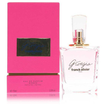 Giorgia by Franck Olivier Eau De Parfum Spray 2.5 oz clear glass bottle with pink box.
