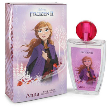 Disney Frozen II Anna Eau De Toilette Spray 3.4 oz by Disney, purple and pink packaging.