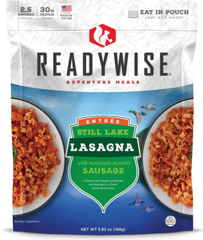 ReadyWise Adventure Meals Still Lake Lasagna with Sausage - Case of 6