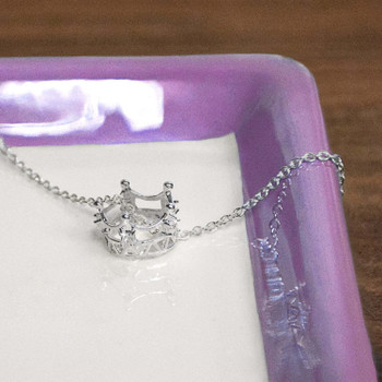Lifebeats Sparkle 3D Crown Necklace - Silver Finish