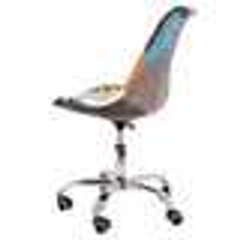 Jacob Mid-Century Modern Multicolor Patch Fabric Upholstery Office Chair Jacob Mid-Century Modern Multicolor Patch Fabric Upholstery Office Chair