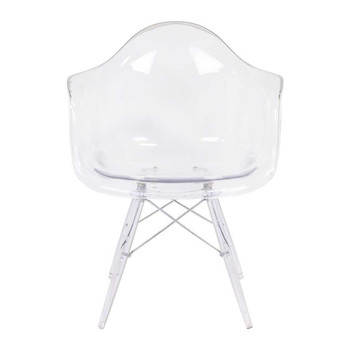 Mid-Century Modern Arm Chair, Clear