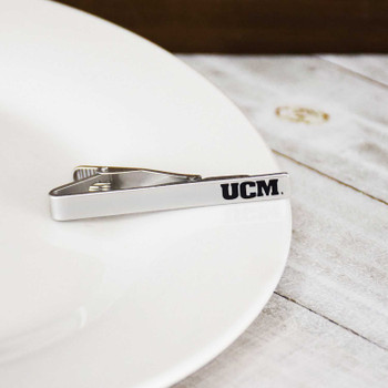 Central Missouri Mules Tie Bar, silver, UCM logo, men's accessory.