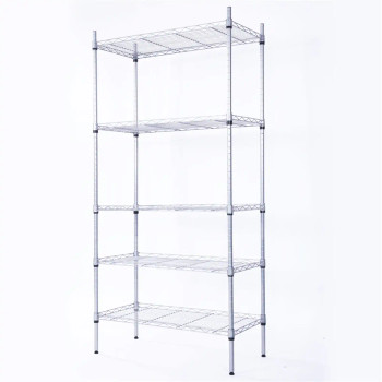 5-Shelf Adjustable; Heavy Duty Storage Shelving Unit; Steel Organizer Wire Rack product image at NuMercy