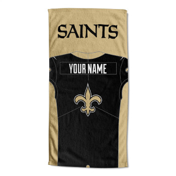 New Orleans Saints NFL Jersey Personalized Beach Towel