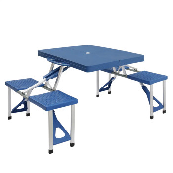 Siamese Folding Tables and Chairs-Plastic PS Thickening product image at NuMercy