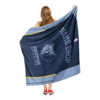 Memphis Grizzlies NBA Jersey Personalized Silk Touch Throw Blanket