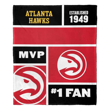 Atlanta Hawks NBA Colorblock Personalized Silk Touch Throw Blanket