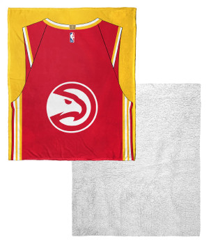 Atlanta Hawks NBA Jersey Personalized Silk Touch Sherpa Throw Blanket