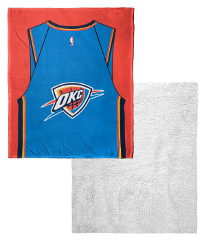 Oklahoma City Thunder NBA Jersey Personalized Silk Touch Sherpa Throw Blanket