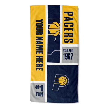Indiana Pacers NBA Colorblock Personalized Beach Towel
