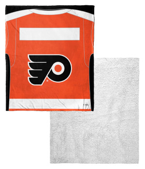 Philadelphia Flyers NHL Jersey Personalized Silk Touch Sherpa Throw Blanket