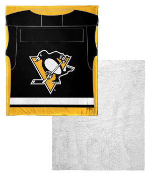 Pittsburgh Penguins NHL Jersey Personalized Silk Touch Sherpa Throw Blanket