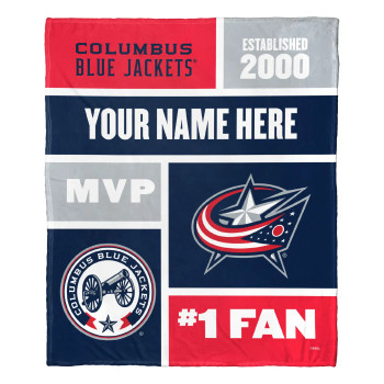 Columbus Blue Jackets NHL Colorblock Personalized Silk Touch Throw Blanket