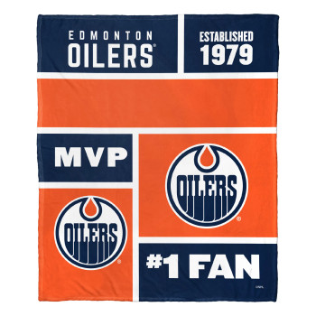 Edmonton Oilers NHL Colorblock Personalized Silk Touch Throw Blanket