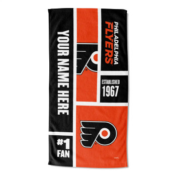 Philadelphia Flyers NHL Colorblock Personalized Beach Towel