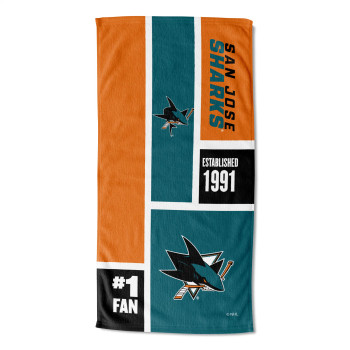 San Jose Sharks NHL Colorblock Personalized Beach Towel