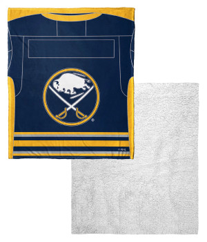 Buffalo Sabres NHL Jersey Personalized Silk Touch Sherpa Throw Blanket