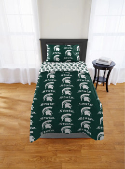 Michigan State Spartans Twin Rotary Bed In a Bag Set