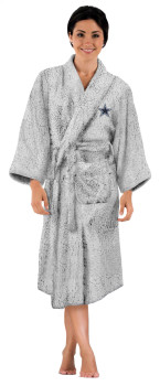 Dallas Cowboys NFL Women's Sherpa Bath Robe Gray S/M