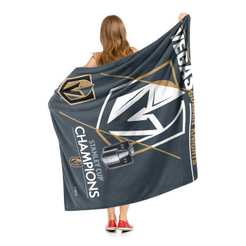 NHL Vegas Golden Knights 2023 Stanley Cup Champions Trick Play Silk Touch Throw Blanket