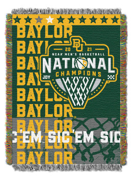 NCAA Baylor Bears 2021 National Men's Basketball Champions Woven Tapestry Throw Blanket
