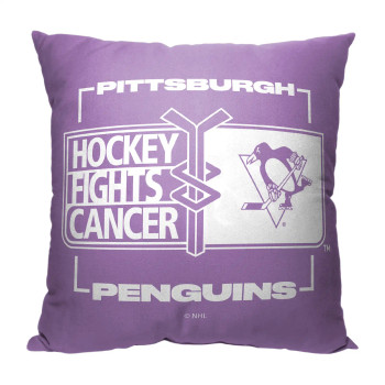 NHL Pittsburgh Penguins Help Fight Cancer Printed Throw Pillow