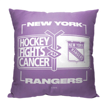 NHL New York Rangers Help Fight Cancer Printed Throw Pillow