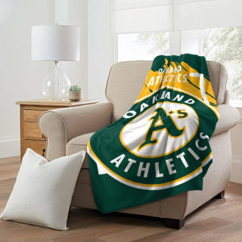 MLB Oakland Athletics Dimensional Micro Raschel Throw Blanket