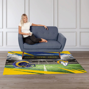 NFL Los Angeles Rams Personalized Washable Scoreboard Rug 62" x 84"