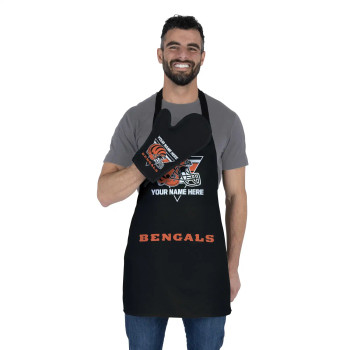 NFL Cincinnati Bengals Personalized 2-Piece Apron and Oven Mitt Set