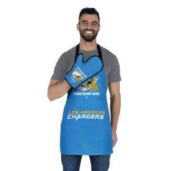 NFL Los Angeles Chargers Personalized 2-Piece Apron and Oven Mitt Set