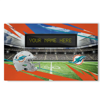 NFL Miami Dolphins Personalized Washable Scoreboard Rug 36" x 62"