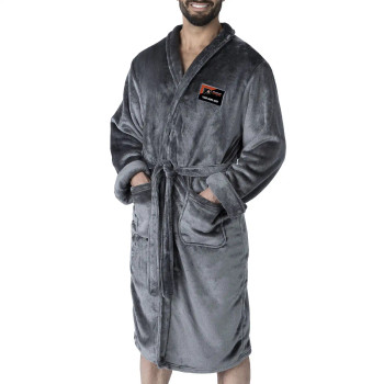 NHL Philadelphia Flyers Men's L/XL Silk Touch Personalized Bath Robe (Charcoal)