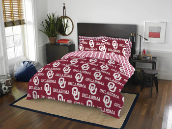 NCAA Rotary Oklahoma Sooners 7 Piece Full Bed In Bag Set