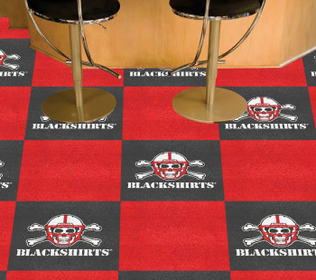 NCAA Nebraska Blackshirts 18" x 18" Carpet Tiles