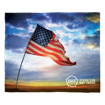 Operation Hat Trick Flag Glare Silk Touch Throw Blanket