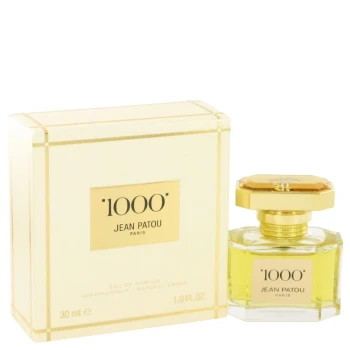 Jean Patou 1000 Perfume for Women Eau De Parfum Spray 1.0 Oz gold bottle packaging.