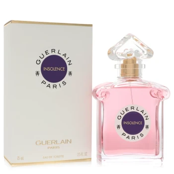 Guerlain Insolence Perfume for Women 2.5 Oz Eau De Toilette Spray pink bottle and box.