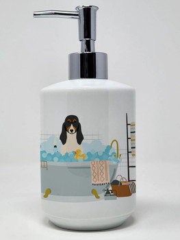 Swiss Hound in Bathtub Ceramic Hand Soap Dispenser product image at NuMercy