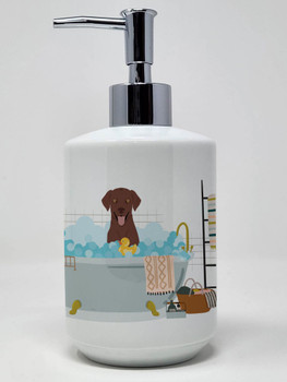 Chocolate Labrador Retriever Ceramic Hand Soap Dispenser product image at 