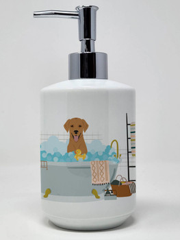 Red Fox Labrador Retriever Ceramic Hand Soap Dispenser product image at NuMercy